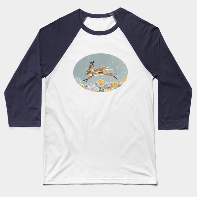 Clover the leaping hare Baseball T-Shirt by KayleighRadcliffe